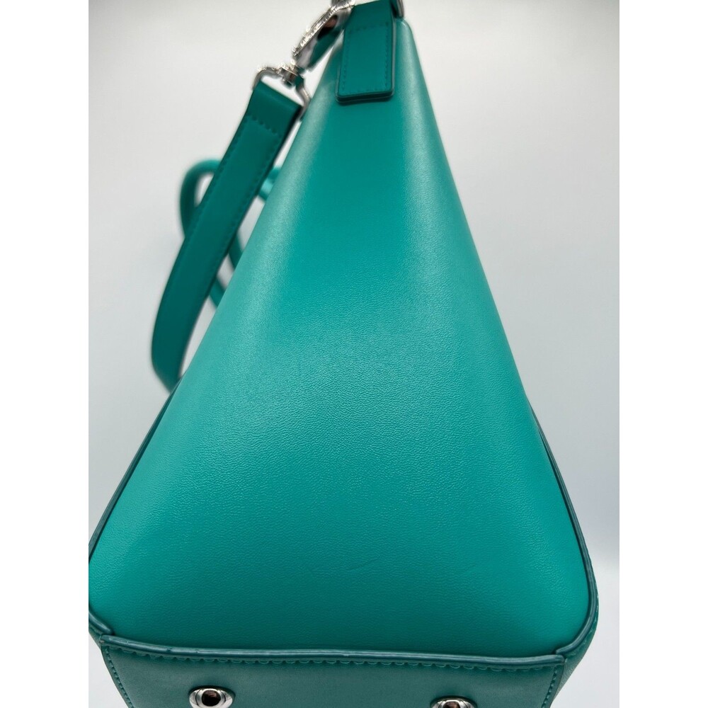 Vera Bradley Teal Convertible Satchel Purse, Faux Leather - Picture 5 of 16